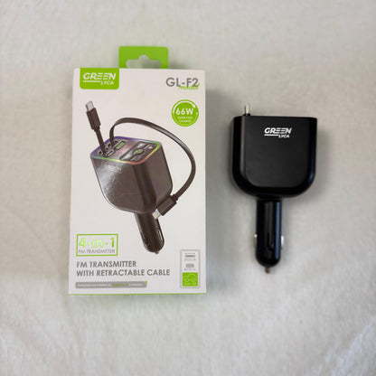 Carregador de Carro 4-em-1 GREEN LYCA – Super Rápido 66W